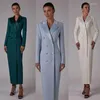 Kvinnors tvåbitar byxor Premium Ladies Blazer Custom Long Jacket Fashion Jumpsuit Double Breasted Formal Tuxedo Party Dress