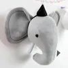 Dekoratif figürinler hayvan kafa fil duvar asılı doldurulmuş peluş peluş oda süslemeleri oyuncaklar sevimli keçe sanat eseri