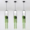 Pendant Lamps Nordic Plant Lights Black Creative Iron Glass Lampshade Droplight LED Chandelier Loft Hanging Lamp