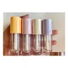 Storage Bottles Jars 50/100Pcs 6.5Ml Purple Pink Yellow Beige Whit Lids Clear Lip Gloss Tubes Transparent Glaze Wand Cosmetic Lipg Dhq6O