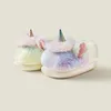 Slipper осень и зимние детские хлопковые тапочки милый мультфильм Unicorn.