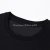 T-shirt masculina de marca de moda luxuosa Três coelhinhos Estampa de letras Verão Manga curta Decote redondo T-shirt solta Top casual Preto Damasco