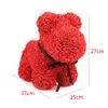 Enveloppe cadeau artificiel rose chien poupées en peluche de fleur de poupée boxwedding décoration de la Saint-Valentins