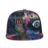 Snapbacks Pangkb Brand Kolorowa czapka płótna duże oczy Paris Art Summer Mesh oddychający kapelusz snapback na zewnątrz plaż