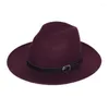 Bérets classique en cuir hommes Fedoras Vintage femmes fête hiver melon feutre Jazz chapeau haut de forme