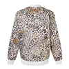 Kvinnors jackor Casual Dress Jacket för kvinnor Kvinnor Thin Zippered Longeple Leopard Print Vertical Collar Baseball