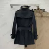 Trench di design Donna Giacca di media lunghezza Antivento Doppia fila Bottoni con risvolto Giacche Capispalla Autunno Inverno Cappotti Donna Abbigliamento donna 2 colori