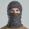 Berets Fleece Hood Hat Winter Women's Knit Men's Knitted Warm Windproof Scarf Coif Hats For Adult Man Men