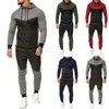 Herrspårspår sportkläder Tvådelat Set Mens Casual Hooded Sports Wear Train Training Sweat Suit Men Track