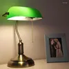 Tafellampen Traditionele antieke groene bankiers Office Desk Lamp Lounge Light 110V 220V 230V