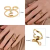 Klusterringar punkring rostfritt stål för kvinnor 2023 Trend Open Fish Animal Charm Geometry Finger Jewelry Gift
