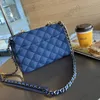 CC Cross Body 23c Denim Bradient Print 19 Series Series Equilted Facs Designer Two Gold Silver Cowhide مبطن كتف كتف Sacoche Classic كبير السعة Jumbo C