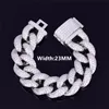 23mm 7/8/9 polegadas Men Bracelet Caders Link Gold Bling Bling CZ Bracelets Men Hip Hop Iced Punk Jewelry