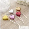 Candles 3Pcspack Cute Romantic Heart Shaped Cake Cupcake Topper For Children Aldt Birthday Party Wedding Decoration Drop Delivery Ho Dha1I