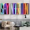 Dipinti Stay Focused Dont Quit Never Settle Canvas Painting Opere d'arte Modern Street Art Parete motivazionale per la decorazione domestica Drop Delive Dhmpn