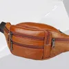 Borse da esterno Marsupio sul petto Vintage Uomo Borsa a tracolla di grande capacità Cerniera da viaggio Impermeabile Fanny Multifunzione