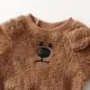 Kläder sätter Winter Baby Boy Girl Autumn Fleece Sweatshirt Trousers Toddler Kids Pyjamas Warm Tops Pant Outwear 230105