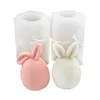 Candles Happy Easter Decorations 3D Bunnies Eggshell Candle Silicone Mold Sile Rabbit Mod Making Animal Plaster Cake Chocolate Baking Tools Supplies