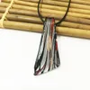 1 Set Black Leaf Necklace Pendant Earring Colored Glaze Chinese Style Lampwork Glass Murano Knife Jewelry For Women Gift