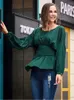 Women's Blouses Solid Color Temperament Commuter Women's Top Round Neck Slim Taille Shirt Blouse Fashion Woman 2023