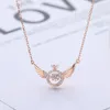 Pendant Necklaces Angel Smart Necklace Clavicle Chain Female Niche Design Sense Simple Flying Wing Micro-Inlaid Cube Zirconia Wholesale