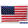 Banner Bandiere Bandiera americana 3X5 Ft Nylon di alta qualità Stelle ricamate Strisce cucite Robusti occhielli in ottone. Usa Garden Drop Delivery Dhl9H