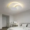 Luzes de teto Luzes de metal branco nórdico Dimmable por controle remoto Bedroom Lustre criativo Iluminação Montada LED LUMARIAS LUZ