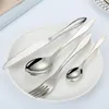 Dinnerware Sets 24 Pcs Stainless Steel Full Cutlery Tableware Dining Set Beautiful Hand Mirror Dinner For Home Kitchen Accessories Utensils