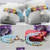 Bracelets de charme Frais Tibet Siercolor Elephant Pendentif Blue Cat Eyes Opal Chalcédoine Perles Bracelet Chaîne À Main Pour Femmes Filles Drop Dhn3U