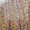 Fiori decorativi Bellissimi fiori di ciliegio Sakura Rattan Articoli per matrimoni per feste artificiali Mariage Decorazione da appendere alla parete Ghirlanda di vite