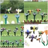 Garden Decorations Solar Powered Flying Feather Wing Fake Hummingbird Wobble Artificial Bird Yard Ornament Decor Y0914 Drop Delivery Dhpw4