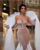 Lussuosi abiti da sposa a sirena con perline Abito da sposa sexy con scollo a cuore Abito in tulle con volant su misura Vestido De Novia