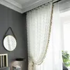 Curtain Soft Transparent Polyester Embroidery White Sheer Curtains Living Room Bedroom Voile Decorative Home Supplies