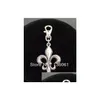 Porte-clés Longes Vintage Sier Fleur De Lis Fleur De Lys Porte-clés Pendentif Fermoir Pivotant Porte-clés En Métal Pour Clés Porte-clés De Voiture Sac De Bricolage Dhmwl