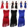 Stage Wear Women Fringed Latin Dance Dress Ballroom Cocktail Party Costume