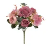 Flores decorativas de estilo retrô Artificial Peony Bouquet Arranjo Floral Ornament Centerpipe para casamento de cerimônia