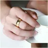 Pierścienie zespołowe Pierścień tytanowa ze stali nierdzewnej dla mężczyzn i kobiet Obiecaj zaręczyny w dniu ślubu biżuteria DHTU7