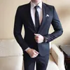 Ternos masculinos Jaquetas Calças / 2023 Marca de alta qualidade Vestido de noiva para noivo Terno formal 2 peças Masculino Cor sólida Slim Negócios Casual