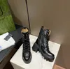 Womens Ankle Boot Matelasse 레이스 업 부츠 더블 G 하이킹 마틴 부츠 가죽 클래식 플랫 부츠 size35-42