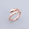 Open ringen slangenbeenderen ring luxe sieraden band midi ringen voor vrouwen titanium staal legering vergulde proces mode-accessoires vervagen nooit niet allergische winkel