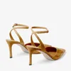 Fashionabla pumpar kvinnors sandaler plattform märke cassia 75 patent kalvskinn lyskor pekade eleganta kvinnor visar sexig charm