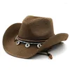 Berets męskie czapki kowbojskie kapelusze dla mężczyzn kobiety western akcesoria damskie luksus dżentelmen plażowy jazz słomek hat Panama rybny vintage