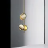 Hängslampor ledde guldjärnljus design lampdesigner minimalistisk nordisk kreativ matsal bord bar fönster konst lång