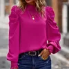 Frauenblusen Frühling lang Ärmeln Solides Hemd Elegant Office Lady Puff weiß Bluse Casual Women Tops Herbst Kleidung Blusas 24373