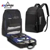 Рюкзак Bopai Nylon Men Men Mraving Bag Waterproof большой 17 -дюймовый ноутбук Черный мужчина 40L USB Rucksack