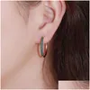 Hoop Huggie 3 Colors 18Mm Circle Designer Earrings Jewelry White Green Rose Aaa Cubic Zirconia Copper 18K Gold Sier Earring For Wo Dhwyn