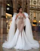 Abiti da sposa di lusso con perline a sirena Abito da sposa sexy con scollo a cuore Abito in tulle con volant su misura Vestido De Novia