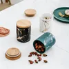 Garrafas de armazenamento, especiarias de tanques de cerâmica nórdica, capa de capa de cozinha de cozinha, garrafa de doce de doces com tampa de chá lacrado de chá selado