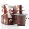 Backgeb￤ckwerkzeuge diy 3tier Schokoladenbrunnen Fondue Mini Choco Wasserfall Hine drei Schichten Kinder Hochzeits Geburtstag Hitze Schmelze DHSNR