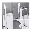 Banyo duş setleri zemin monte küvet musluk el tipi kaplama ayakta duran siyah beyaz su karıştırıcı musluklar sufl damla teslimat ev g dhfw1
